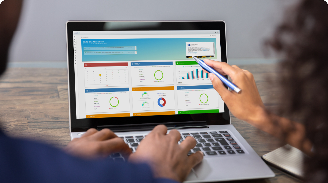 team reviewing metrics on a dashboard