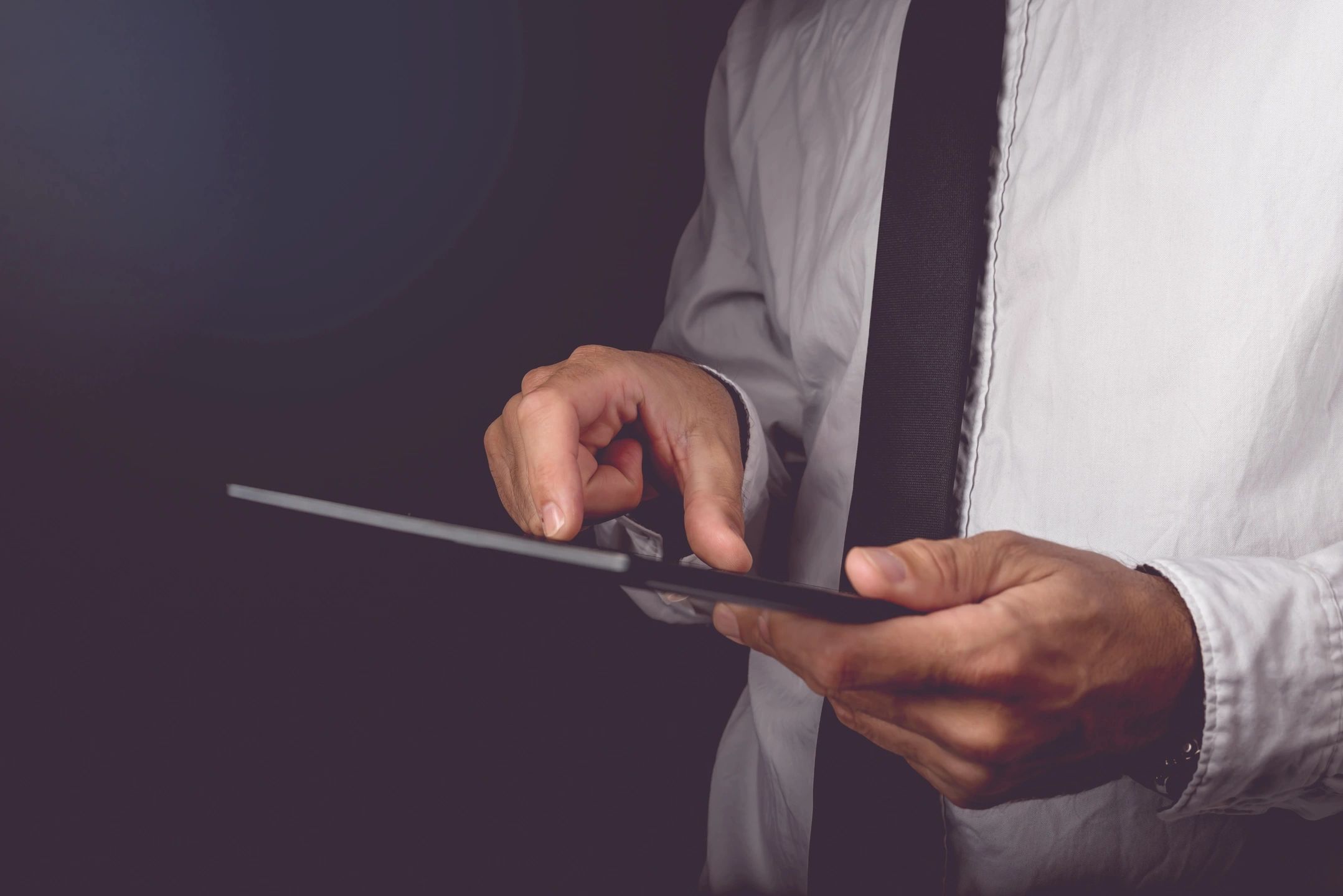 Businessman checking out the California Personal Information Rights