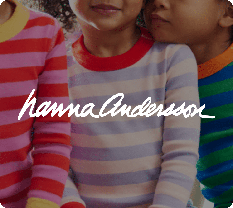 Hanna Anderson brand image with kids in striped clothing