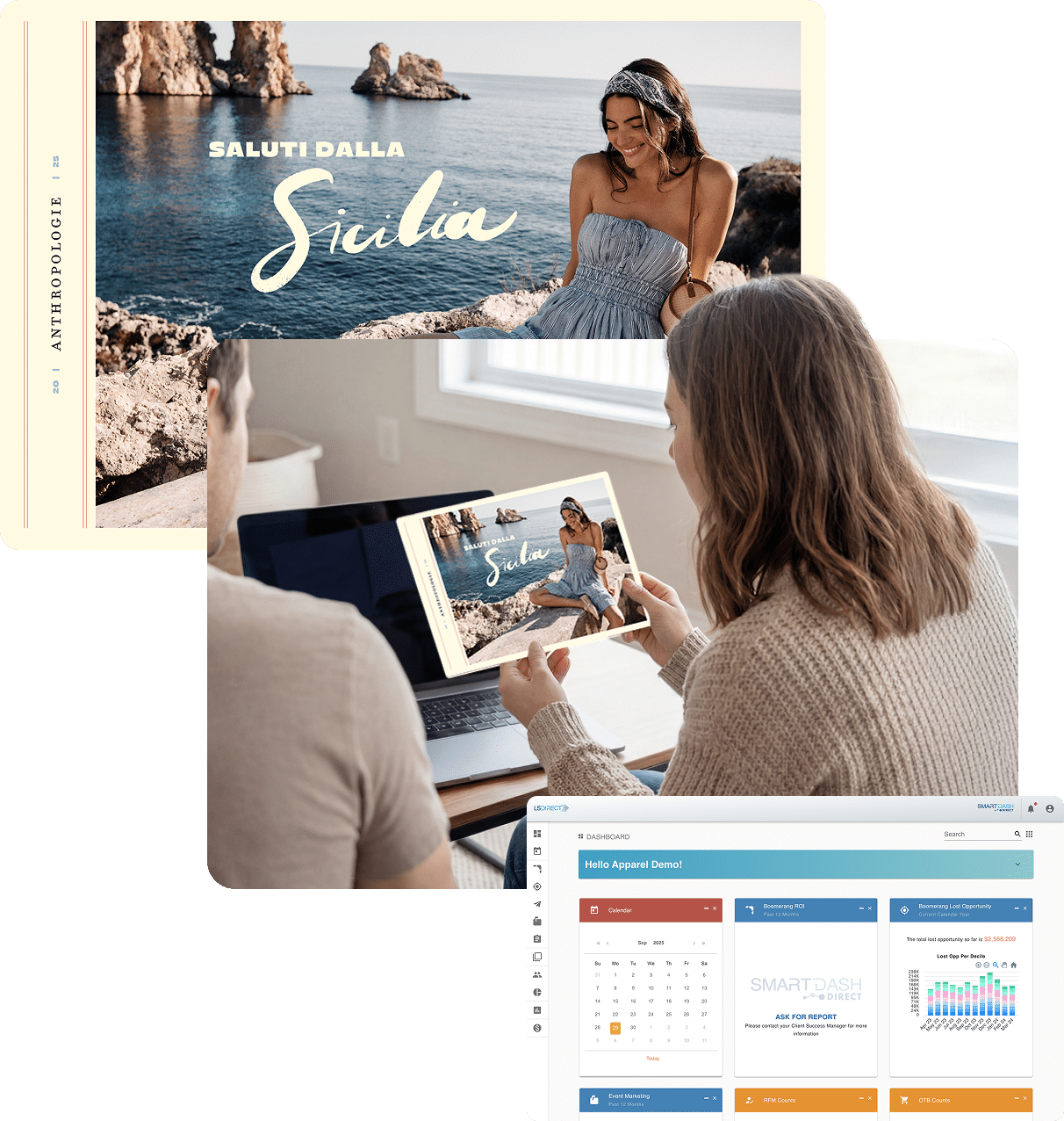 Mail with upscale fashion brand marketing