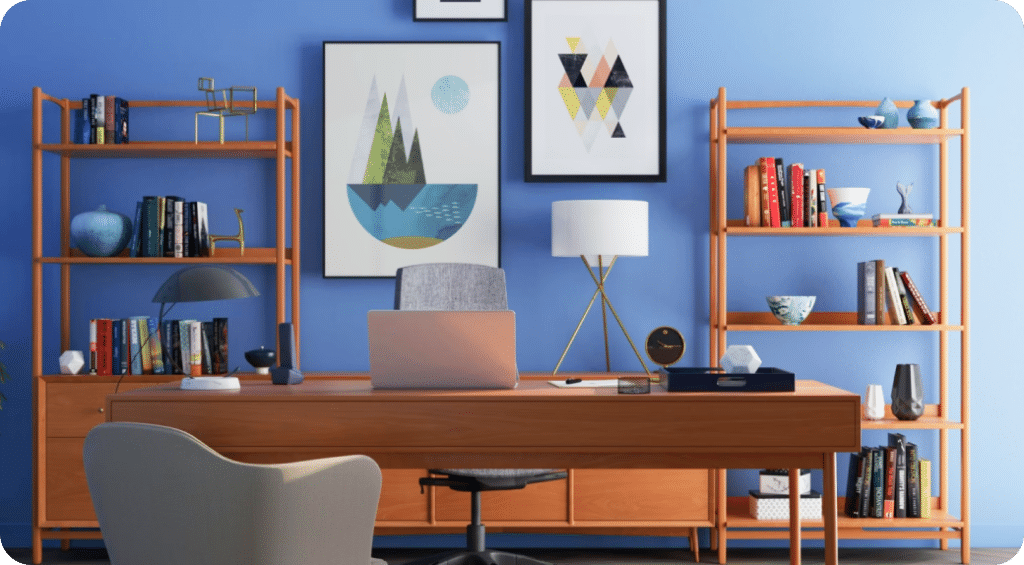 Image of a room decorated with high quality furniture